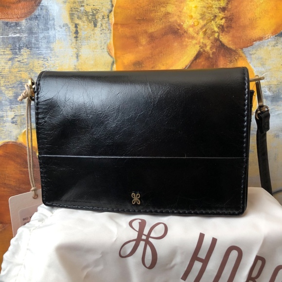 HOBO BAGS POLISHED LEATHER JILL CROSSBODY PURSE, BLACK, NEW WITH TAGS - Picture 8 of 8